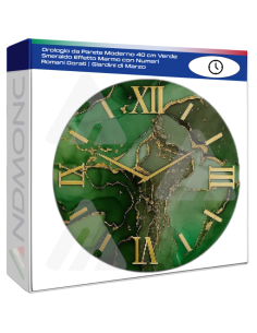 Orologio da Parete Moderno 40 cm Verde Smeraldo Effetto...