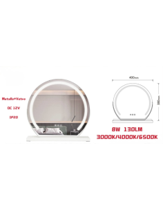 Specchio Rotondo da Trucco LED 40 cm | Touch, 3 Luci,... 2