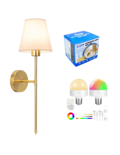 Applique da Parete LED Smart RGB WiFi Ottone con Paralume... 2