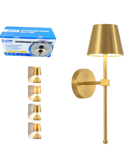 Applique da Parete LED Ricaricabile Senza Fili Colore Oro – Lampada Moderna a Batteria USB