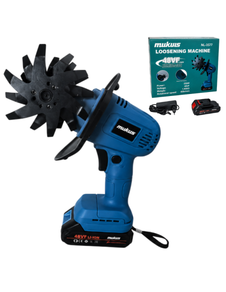 Sarchiatrice Elettrica a Batteria 48VF Cordless – Sarchiatore Portatile per Giardino e Orto 550W
