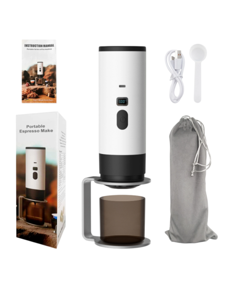 Macchina Caffè Portatile Elettrica 3 in 1 USB-C Capsule e Macinato