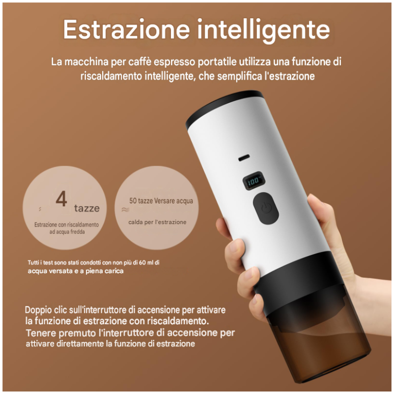 Macchina Caffè Portatile Elettrica 3 in 1 USB-C...