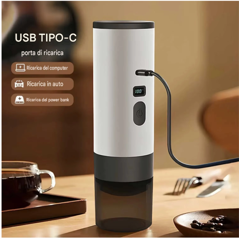 Macchina Caffè Portatile Elettrica 3 in 1 USB-C...