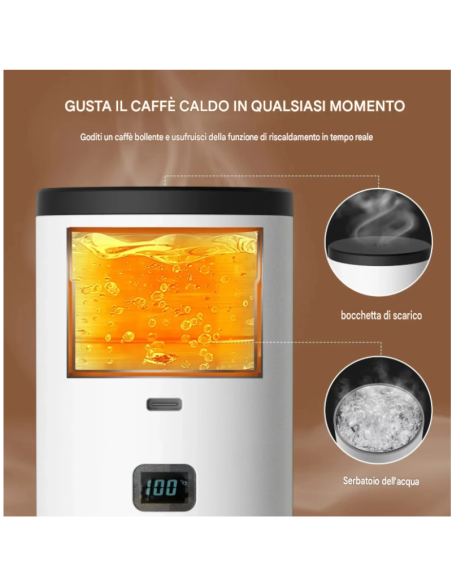 Macchina Caffè Portatile Elettrica 3 in 1 USB-C Capsule e Macinato