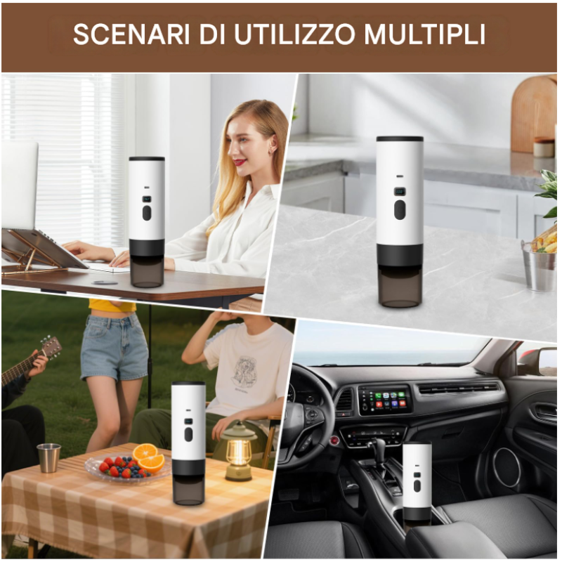 Macchina Caffè Portatile Elettrica 3 in 1 USB-C...