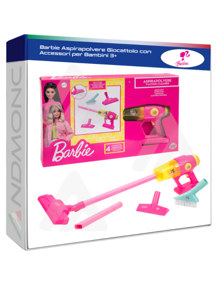Barbie Aspirapolvere Giocattolo con Accessori per Bambini 3+