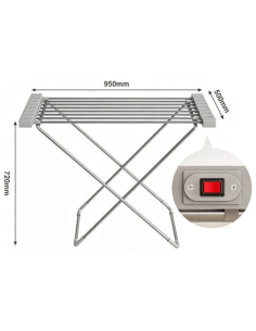 Stendibiancheria Elettrico Riscaldato Pieghevole 95x50x72... 2