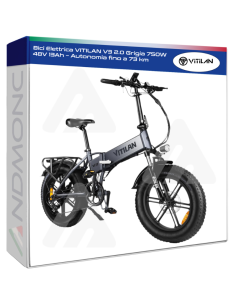 Bici Elettrica VITILAN V3 2.0 Grigia 750W 48V 13Ah –...