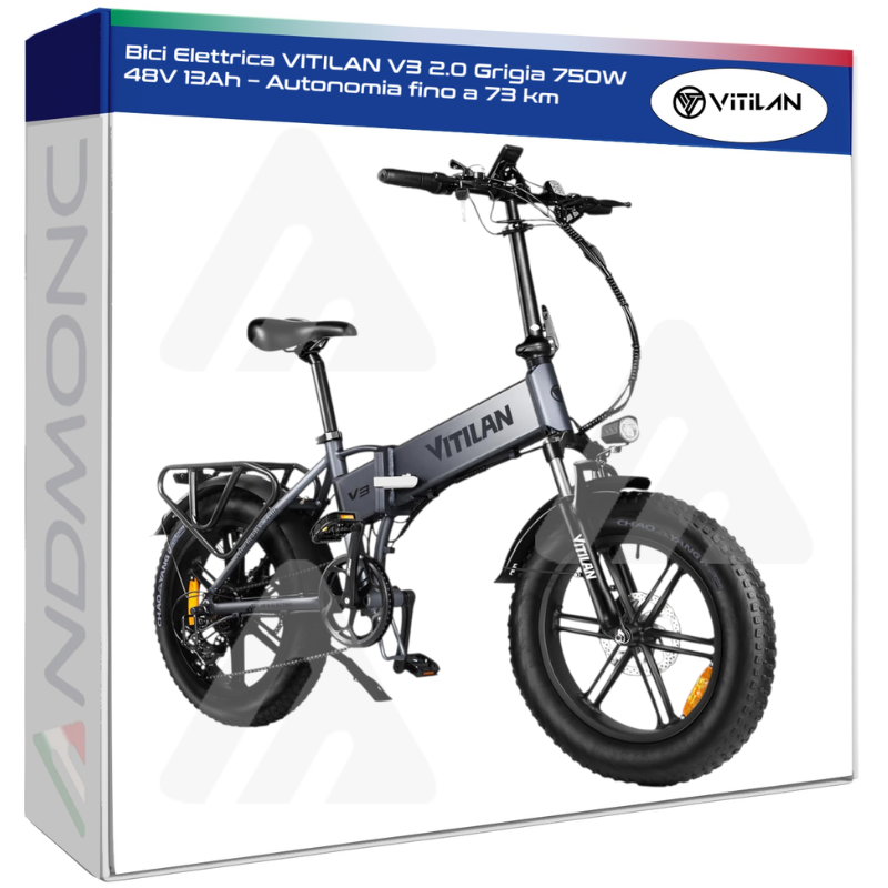 Bici Elettrica VITILAN V3 2.0 Grigia 750W 48V...