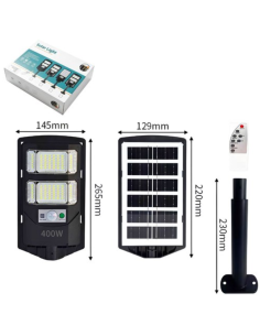 Luce Solare da Esterno 400W – Lampione LED con Sensore di... 2