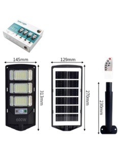 Luce Solare da Esterno 600W – Lampione LED ad Alta... 2