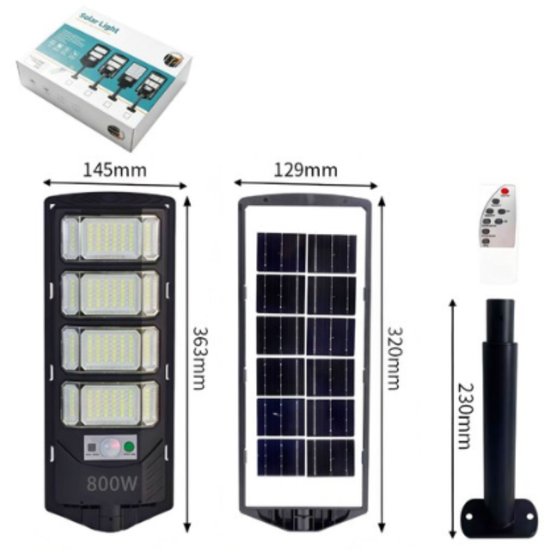 Lampione Solare LED da Esterno 800W – Faro ad...