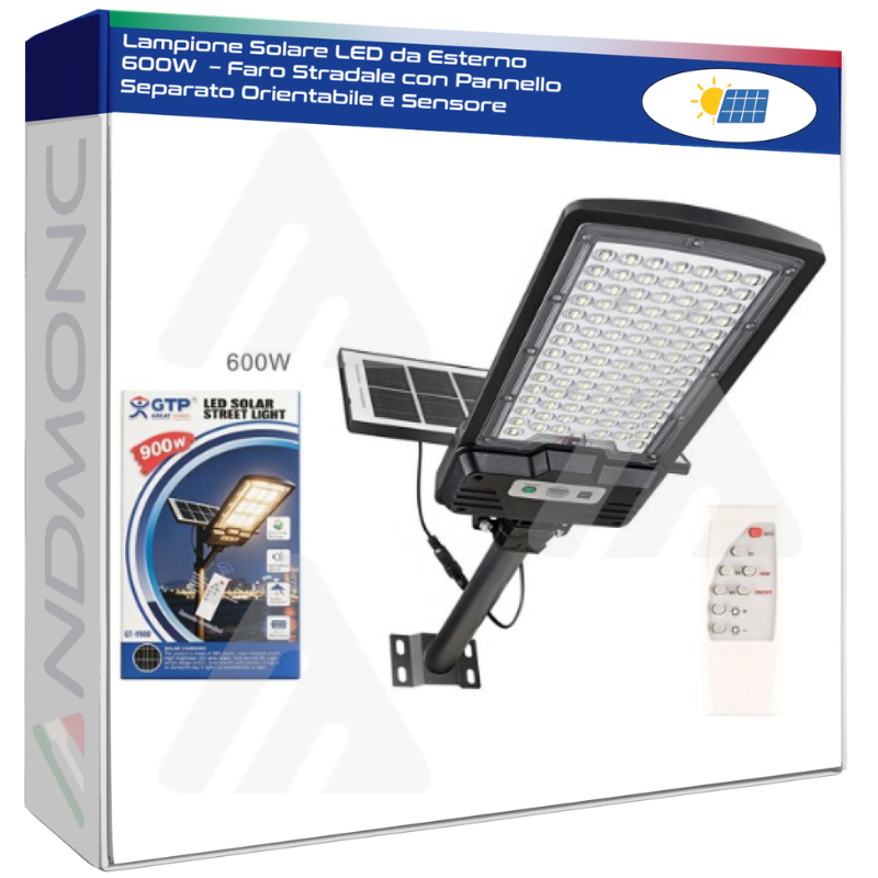 Lampione Solare LED da Esterno 600W  – Faro...