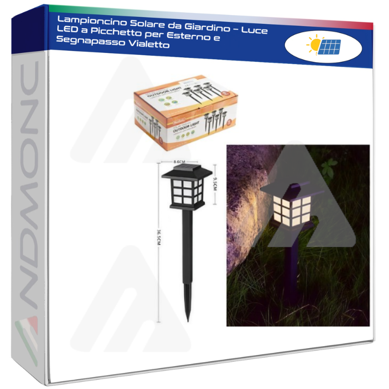 Lampioncino Solare da Giardino – Luce LED a...