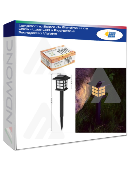 Lampioncino Solare da Giardino Luce Calda – Luce LED a Picchetto e Segnapasso Vialetto