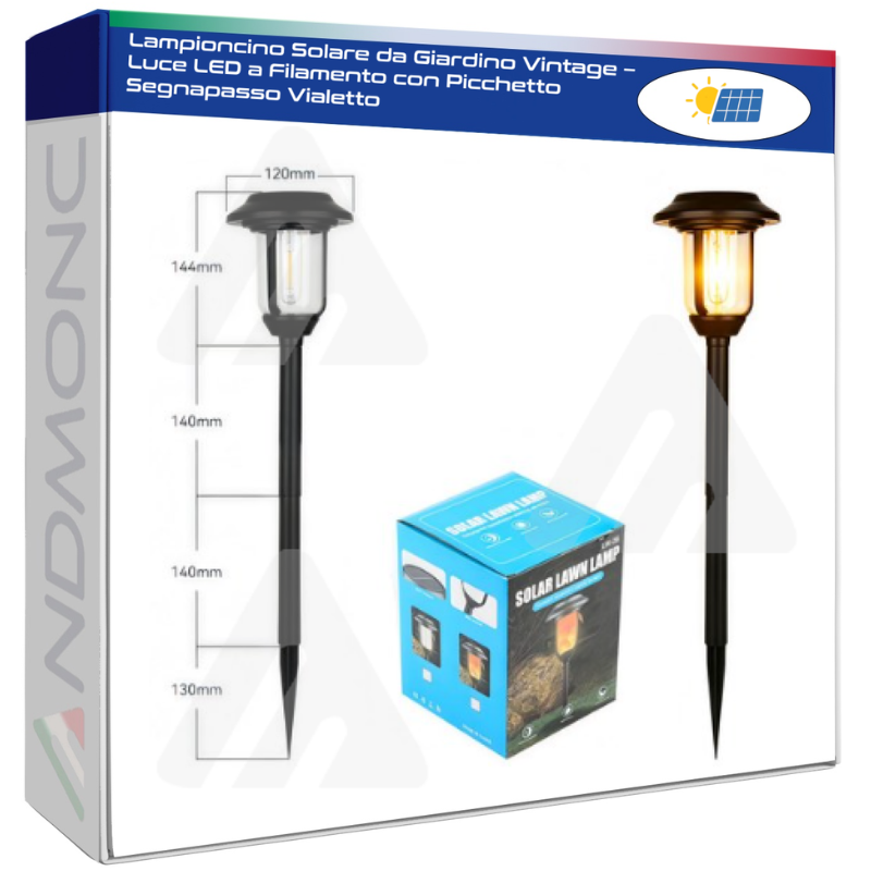 Lampioncino Solare da Giardino Vintage – Luce...