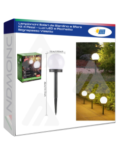 Lampioncini Solari da Giardino a Sfera  Kit 4 Pezzi –...