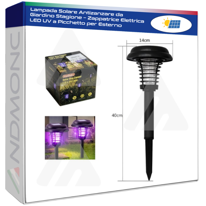 Lampada Solare Antizanzare da Giardino –...