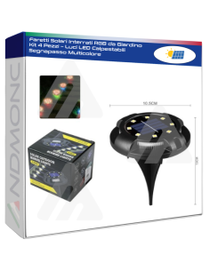 Faretti Solari Interrati RGB da Giardino Kit 4 Pezzi –...
