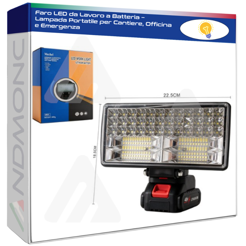 Faro LED da Lavoro a Batteria – Lampada...