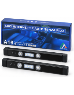 Luci LED RGB per interni auto senza fili, ricaricabili...