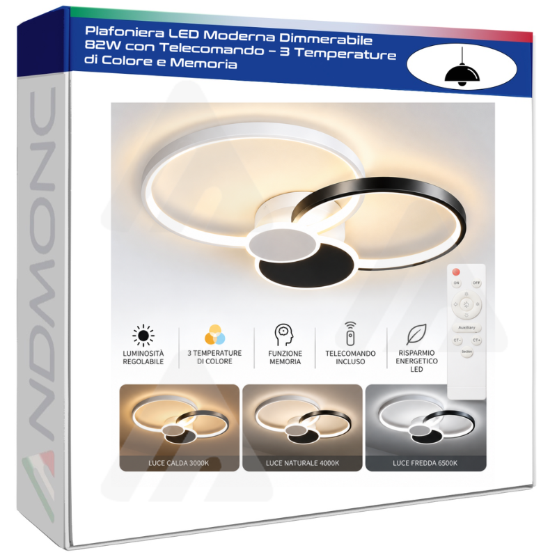 Plafoniera LED Moderna Dimmerabile 82W con...