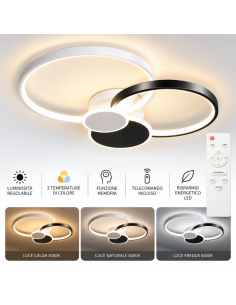 Plafoniera LED Moderna Dimmerabile 82W con Telecomando –... 2