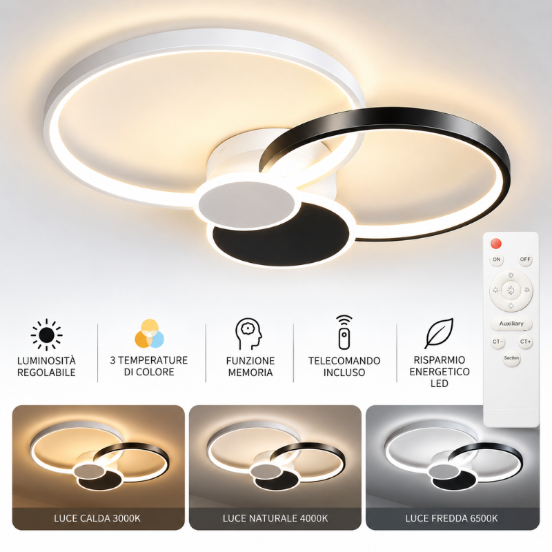 Plafoniera LED Moderna Dimmerabile 82W con...