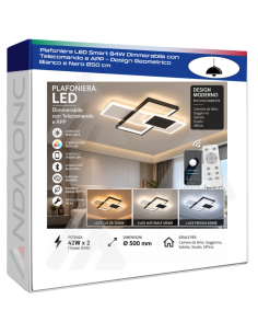 Plafoniera LED Smart 84W Dimmerabile con Telecomando e...