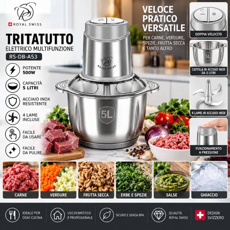 Tritatutto Elettrico Professionale 500W Royal...