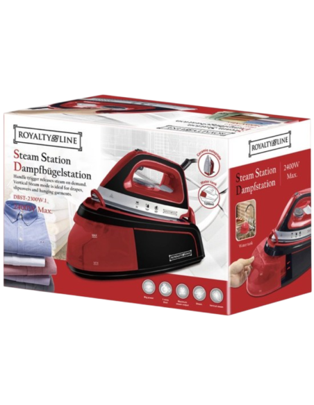 Ferro da Stiro con Caldaia Royalty Line 2400W – Stazione a Vapore con Serbatoio 1,8L e Piastra in Acciaio Inox