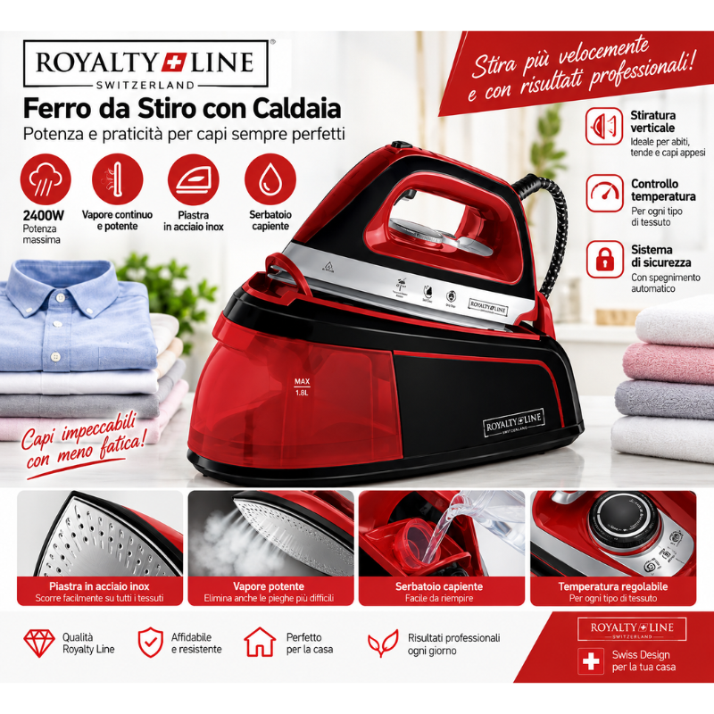 Ferro da Stiro con Caldaia Royalty Line 2400W –...