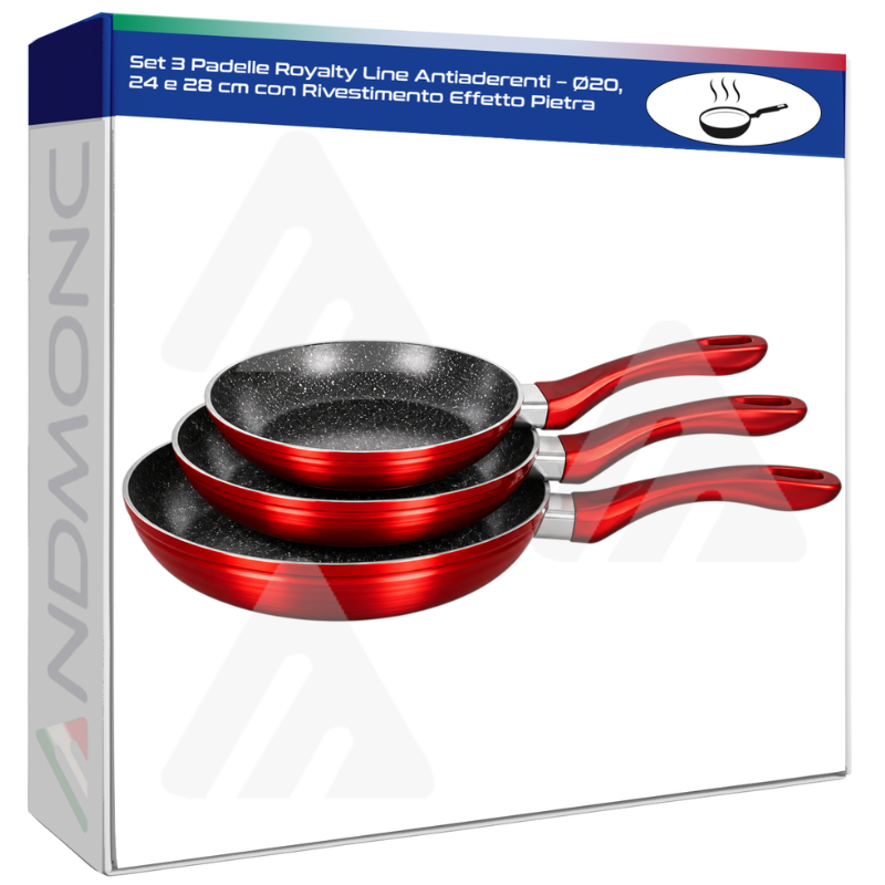 Set 3 Padelle Royalty Line Antiaderenti – Ø20,...