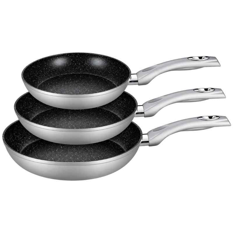 Set 3 Padelle Royalty Line Argento Antiaderenti...