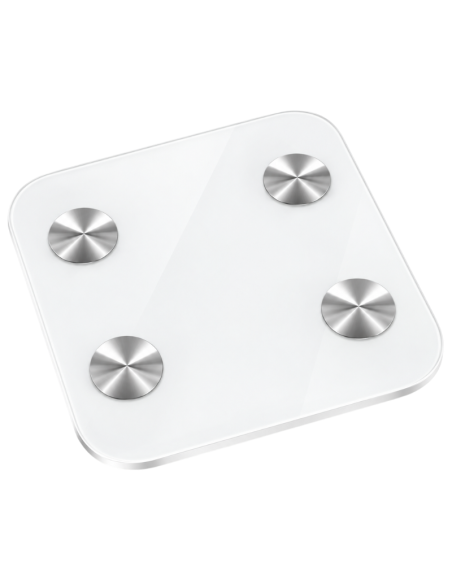 Bilancia Pesapersone Smart Bluetooth Digitale con Analisi Corporea e 4 Sensori – Bianca