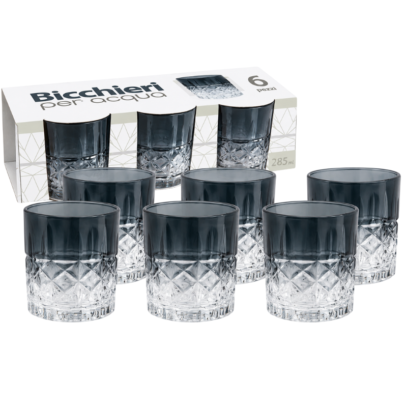 Set 6 Bicchieri da Acqua in Vetro 285 ml con...