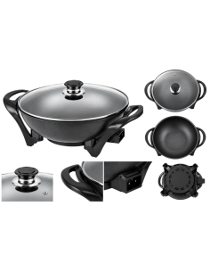 Pentola Elettrica 32 cm 4L 1200W con Coperchio in Vetro e... 2