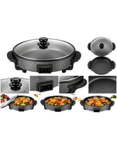 Padella Elettrica 30 cm 1500W Antiaderente con Coperchio... 2