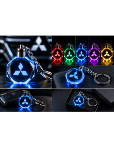 Portachiavi Mitsubishi LED Multicolore con Logo Luminoso...