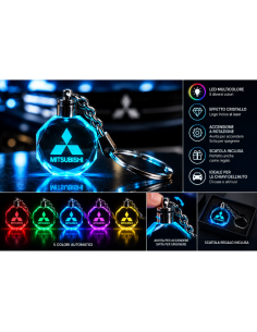 Portachiavi Mitsubishi LED Multicolore con Logo Luminoso... 2