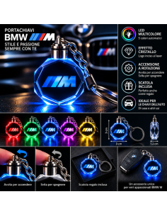 Portachiavi BMW M LED Multicolore con Logo Luminoso –... 2