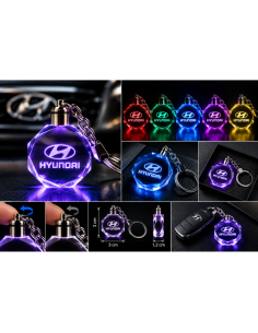 Portachiavi Hyundai LED Multicolore con Logo Luminoso –...