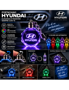 Portachiavi Hyundai LED Multicolore con Logo Luminoso –... 2