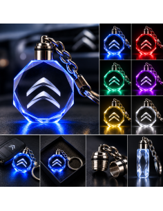 Portachiavi Citroën LED Multicolore con Logo Luminoso –...
