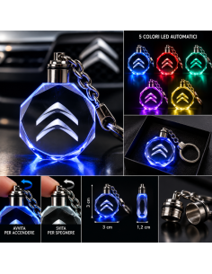 Portachiavi Citroën LED Multicolore con Logo Luminoso –... 2