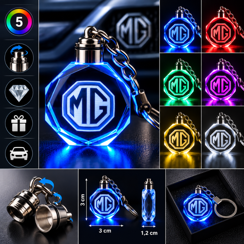 Portachiavi MG LED Multicolore con Logo...