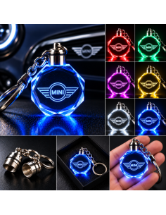 Portachiavi MINI Cooper LED Multicolore con Logo Luminoso...