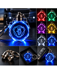Portachiavi Scania LED Multicolore con Logo Luminoso –...
