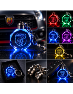 Portachiavi Abarth LED Multicolore con Logo Luminoso –...
